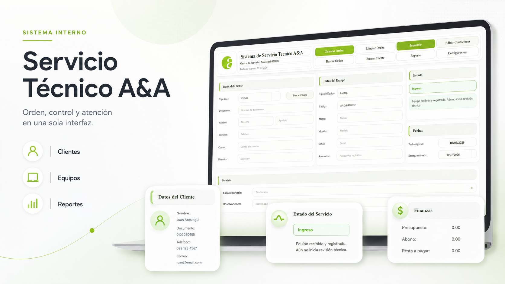 Dashboard de RepairFlow Service Desk